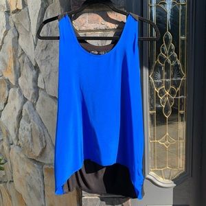 NWT Ever Ivy Silk Drapey Tank Top in Cobalt Blue